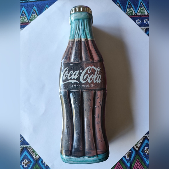 Vintage Coke Bottle Shaped Metal Tin Collectable Gift Box 1996 - Picture 2 of 11